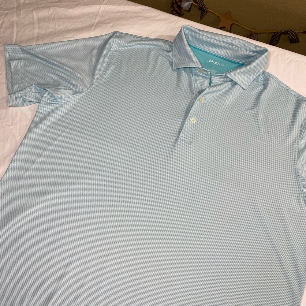 johnnie-O Sky Blue Polo Shirt, Large